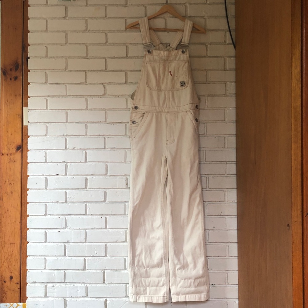 Urban outfitters cream white overalls